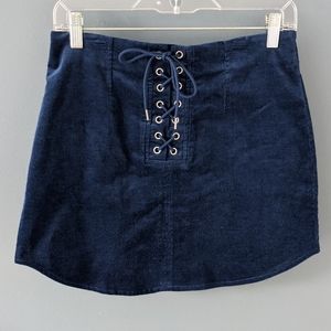 Forever 21 Navy Corduroy Mini Skirt